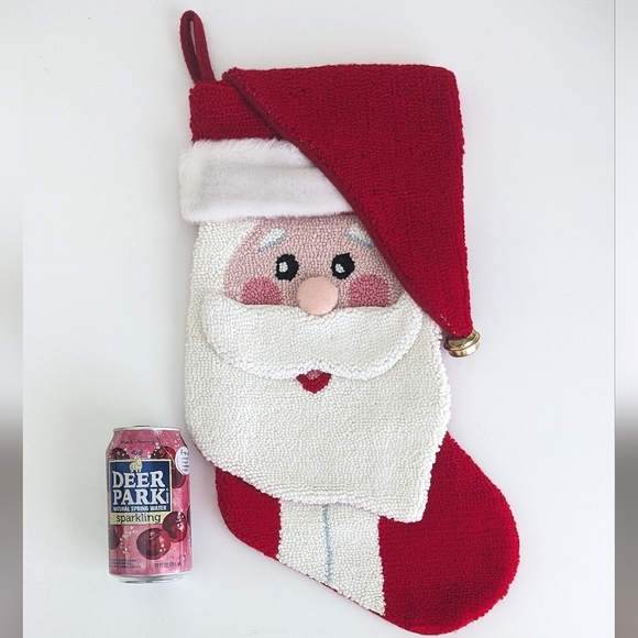 NEW Large Hand Hooked 3D Santa Christmas Stocking Chunky 20.5" - Picture 3 of 13